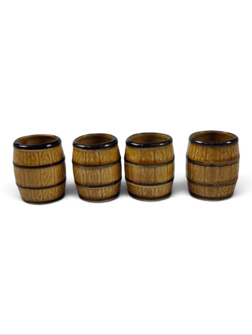 Vintage Ceramic Barrels Toothpick Holders Set of 4